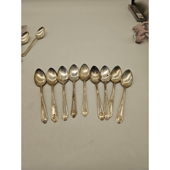 Vintage Lafayette Silver Plate Lot of 9 Spoons George Urban Milling Co. Replacem